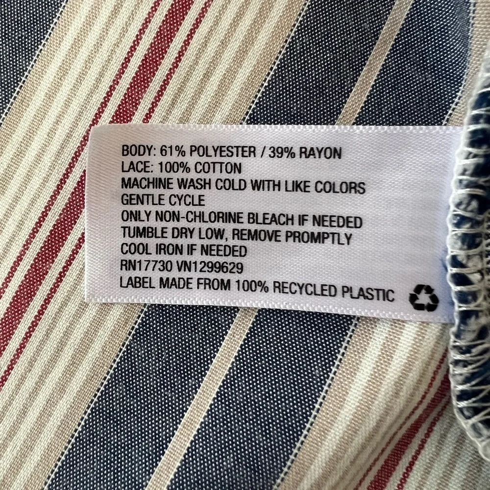 Xhilaration Boho Striped Lace Front Sleeveless Cinch Waist Dress - Picture 5 of 9